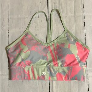 Reebok Women's Pink and Green Sports Bra